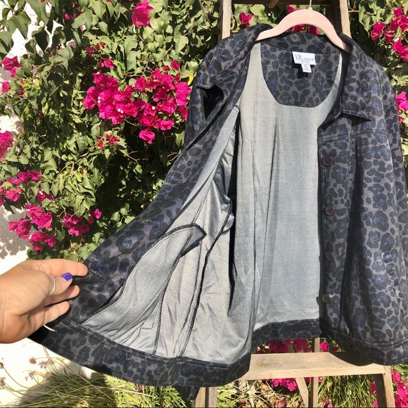 The Tog Shop Petites Blue/Black Leopard Jacket - Picture 2 of 7